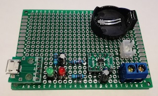 MCP73831 based battery charger on perfboard