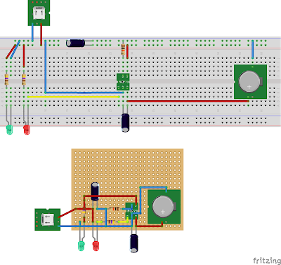 MCP73831 based battery charger Fritzing diagram